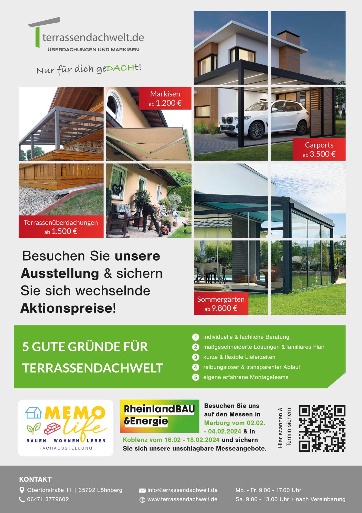 Aktionspreise bei Terrassendachwelt in Löhnberg